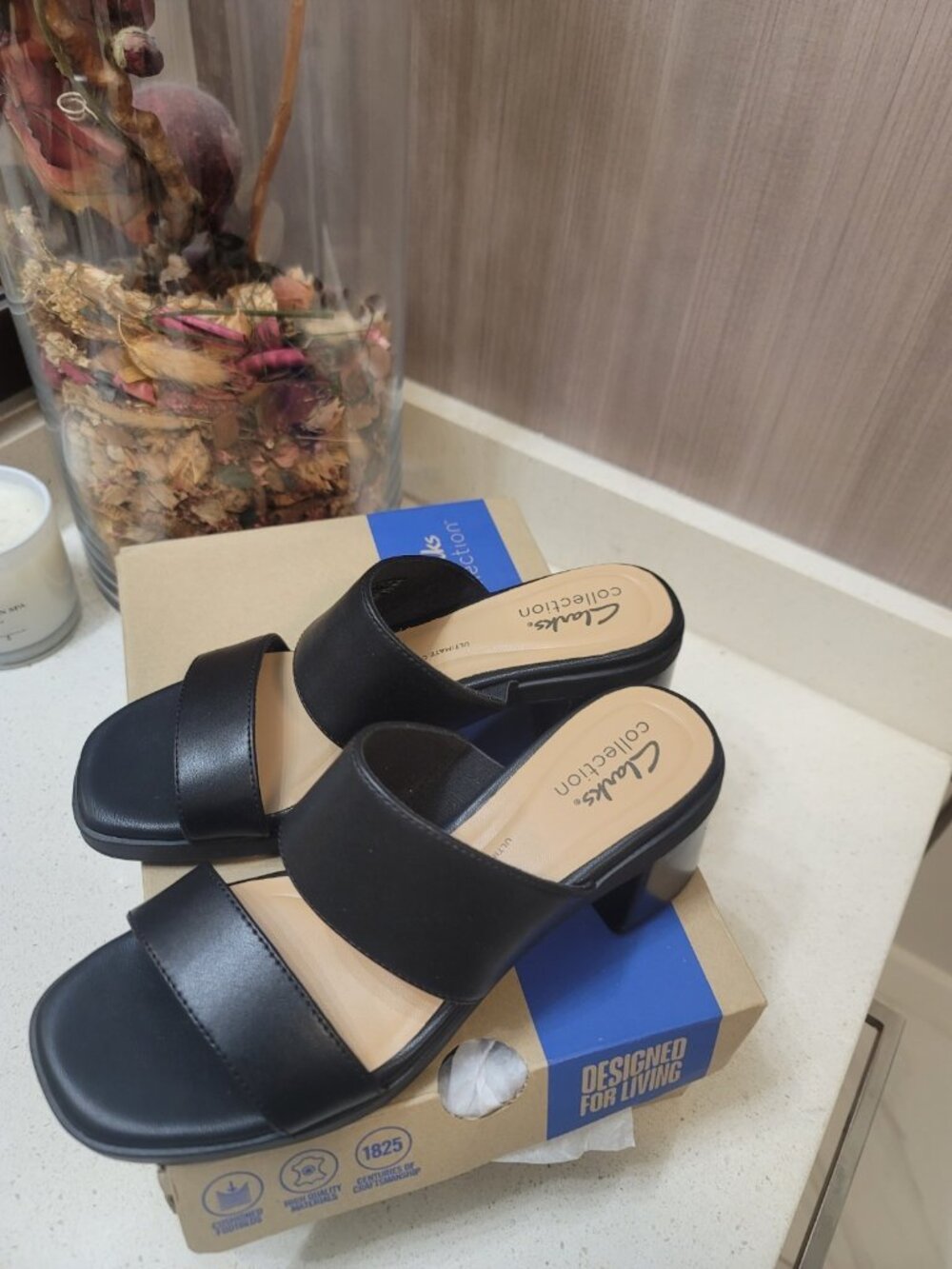 Clarks Collection Leather Heeled Sandals Jaylan Dusk Black 7 M New NIB - Picture 6 of 8